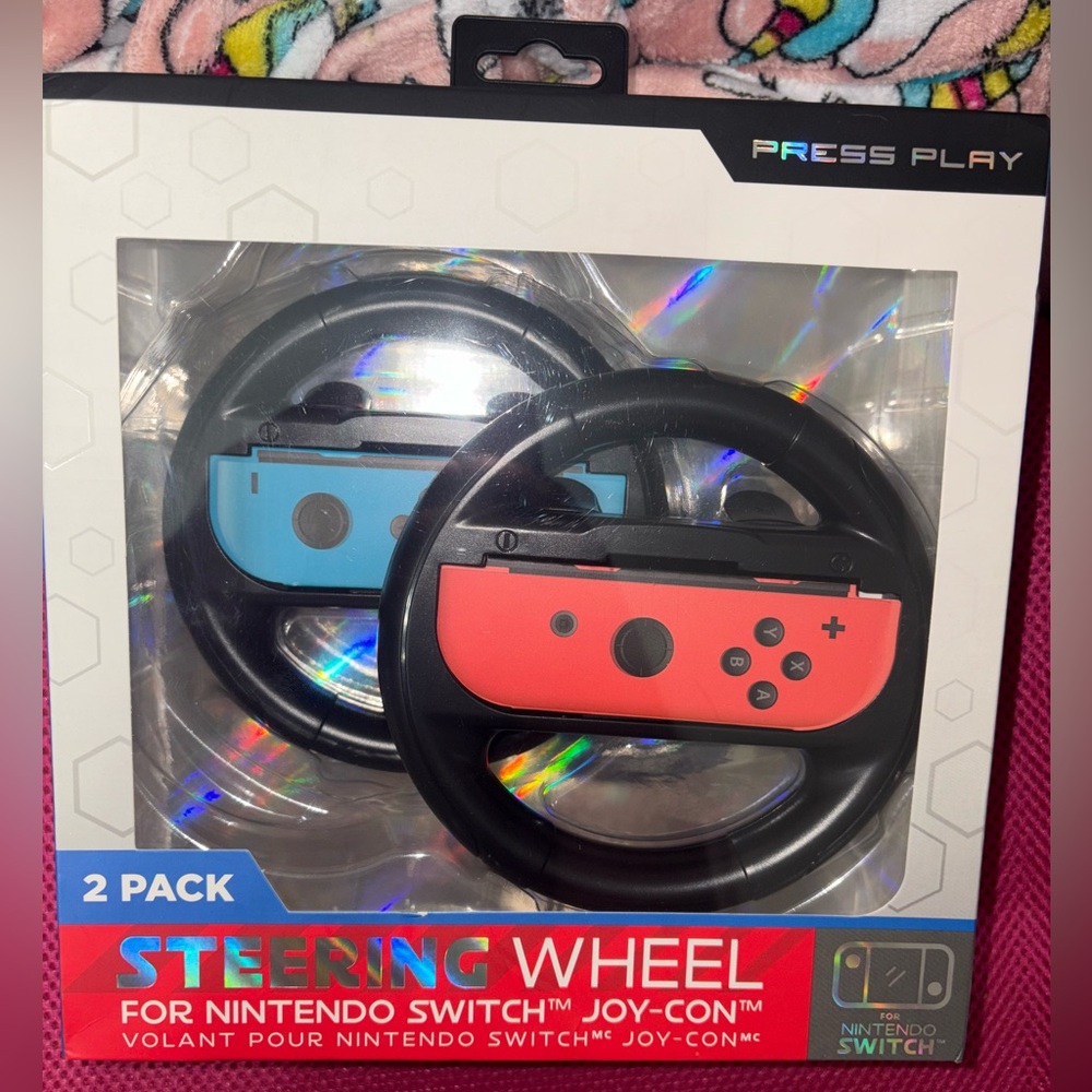 Steering Wheel for Nintendo Switch Joy-Con - Red and Blue